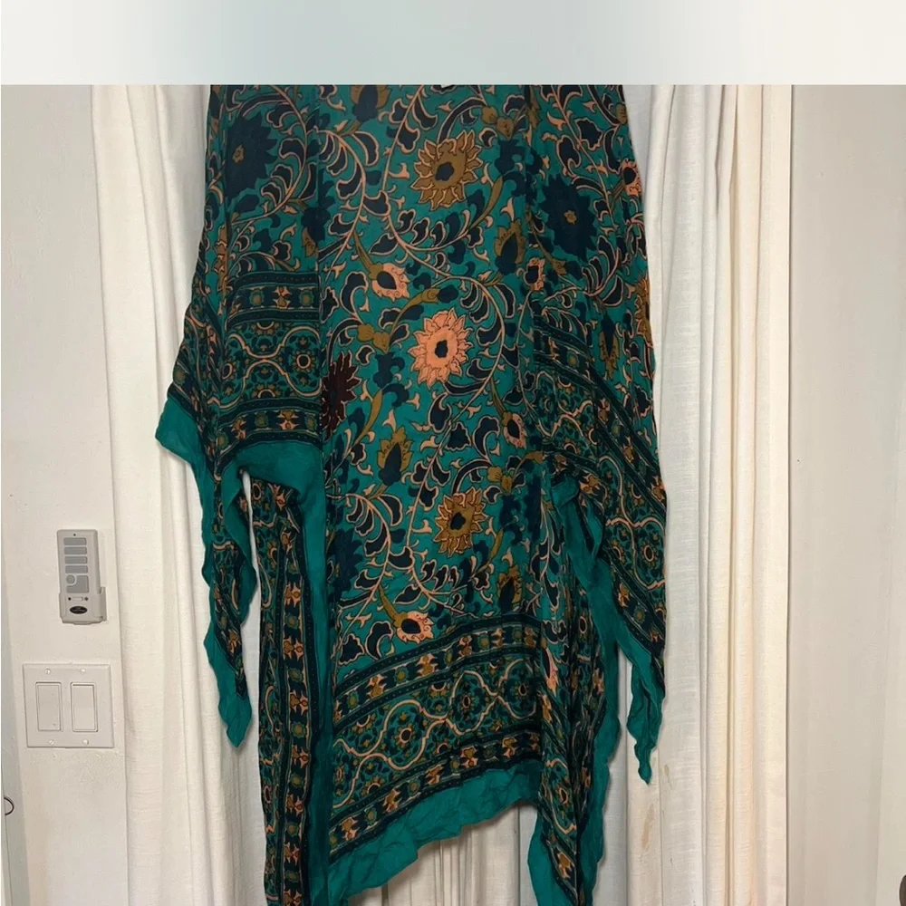 Free People Teal and Orange Floral Kimono - Picture 3 of 5
